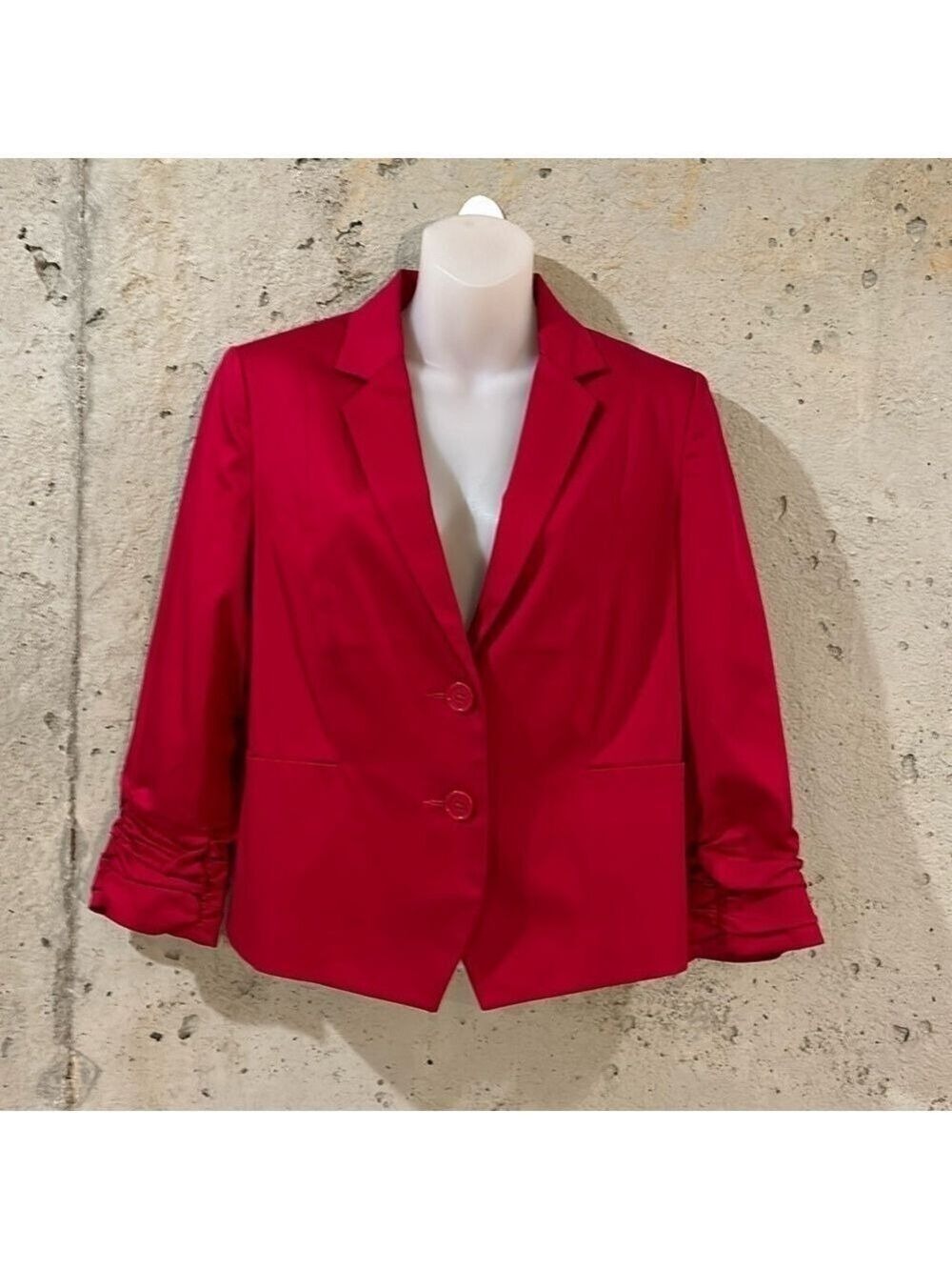 Express Pink Ruched Sleeve Pointed Front Blazer - Size 8